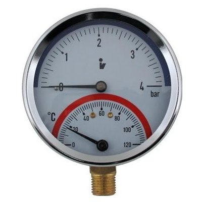Steno Termomanometr 0-6bar, 0-120°C,1/2" spodní vývod 1454 – Hledejceny.cz