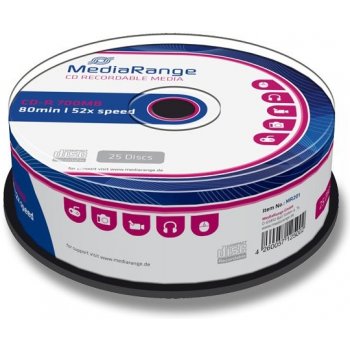 MediaRange CD-R 700MB 52x, spindle, 25ks (MR201)