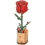 ROWOOD Dřevěné 3D puzzle Červená růže 106 ks – Zboží Dáma