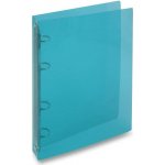 Karton P+P Pořadač 4 kroužkový A5 2,5 cm průhledný modrý – Zboží Živě