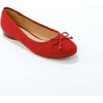Ploché baleríny z mikrovlákna tmavá červená – Zboží Dáma