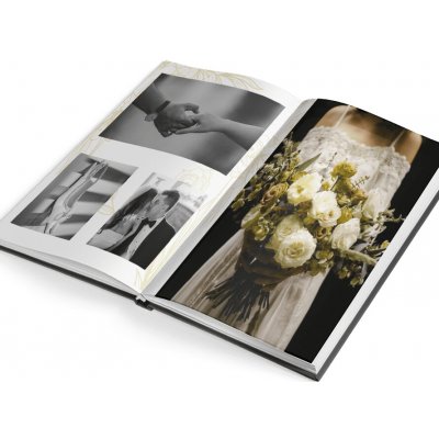 Akce na fotoknihy. Desky A4 v antracit barvě. Fotokniha do 24hod - svatební motiv – Zboží Živě