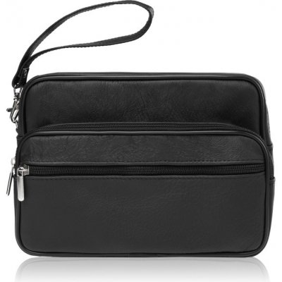 Abruzzo kožená pánská prostorná etue kabelka do ruky černá – Zboží Dáma