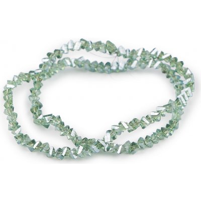 Skleněné broušené korálky triangl 3 mm na drátku Varianta: 4 zelená šalvěj světlá, Balení: 1 sáček – Sleviste.cz