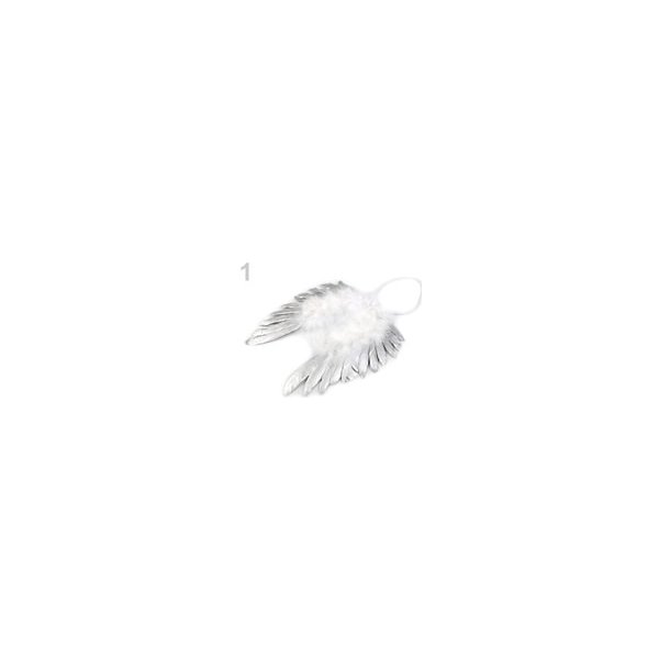 Vánoční dekorace Andělská křídla metalická 19x19 cm bílá 1ks