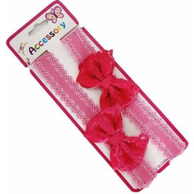 Látková čelenka pro miminka - masle nařasená tmavě růžová – Sleviste.cz