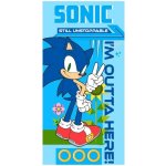 Carbotex Bavlněná plážová osuška nezastavitelný Ježek Sonic 70 x 140 cm – Zboží Dáma