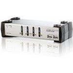 Aten CS-1734A KVM přepínač 4-port KVMP USB+PS/2, usb hub, audio, 1.2m kabely – Zboží Mobilmania