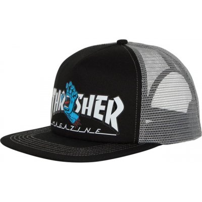 SANTA CRUZ Thrasher Screaming Logo Mesh Trucker High Profile Hat Santa Cruz Black/Grey – Hledejceny.cz