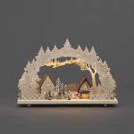 Exihand Adventní svícen 2827-100 dřevěný přírodní vyřezávaný motiv STATEK – Hledejceny.cz