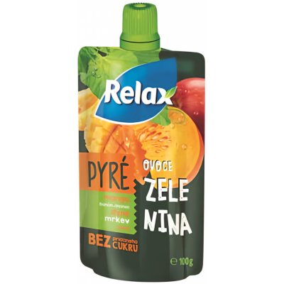 Relax zeleninové pyré MANGO banán ananas DÝNĚ mrkev jablko 100 g – Zbozi.Blesk.cz