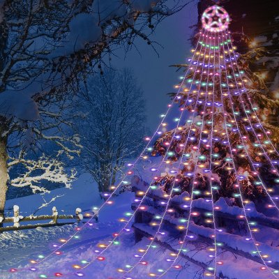 Jiubiaz LED osvětlení vánočního stromu narozeniny vánoční strom plášť Vánoce 8 režimů RGB – Zbozi.Blesk.cz