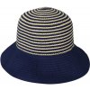 Klobouk Biju Dámský slaměný klobouk s proužky 9001605-2 modrý