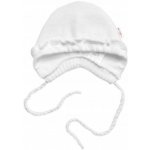 Baby Nellys Pletená čepička na zavazování bonetka Girl Hand Made bílá – Zboží Dáma