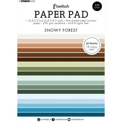 Studio Light Blok barevných papírů Studio Light "Snowy Forest" A5 36 l. Zasněžený les