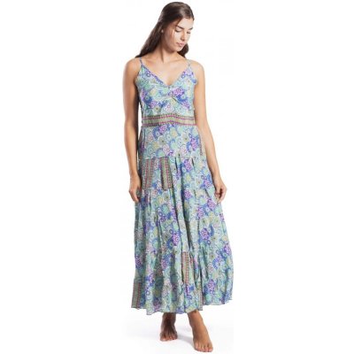 Dámské šaty dlouhé Sarai fialovo-tyrkysové – Zboží Mobilmania