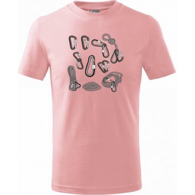 Horolezecké karabiny tričko dětské bavlněné růžová – Zboží Mobilmania
