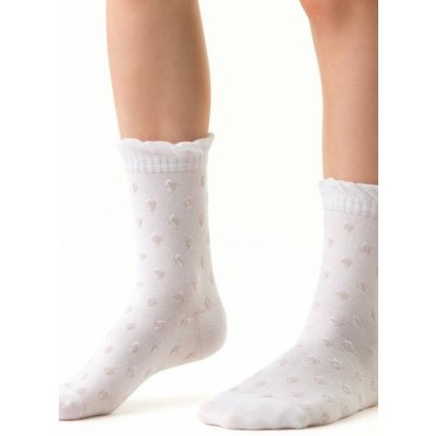 SOFT 014 Dívčí vzorované ponožky bílá