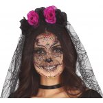 Guirca Guirca Černý závoj s květinami – Zboží Mobilmania