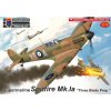 Sběratelský model Kovozávody Prostějov Spitfire Mk.Ia Three Blade Prop3x camo 1:72