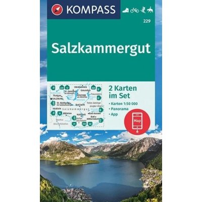 Salzkammergut, Solná komora, set 2 map (Kompass, 229) - turistická mapa