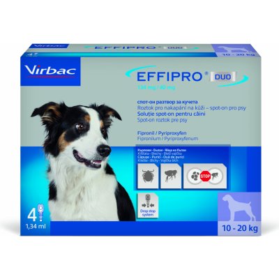 Effipro Duo Spot-on Dog M 10-20 kg 4 x 1,34 ml