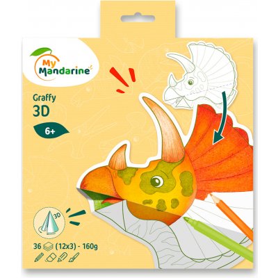 Avenue Mandarine Omalovánky Graffy Pop Mandala 3D Dinosaurus – Hledejceny.cz
