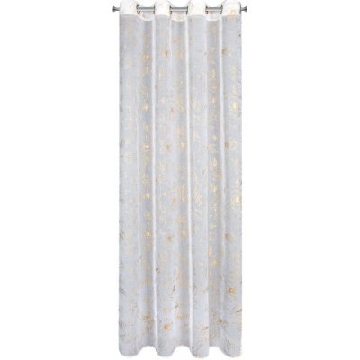 Záclona 140x250 Belle bílá zlatá připravená na očka Eurofirany – Zboží Mobilmania
