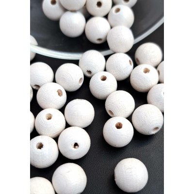 Detoa dřevěné korálky bílé 8 mm 10 ks – Zboží Dáma