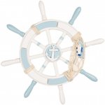 Dekorace modro-bílé dřevěné kormidlo – 34x3 cm – Hledejceny.cz