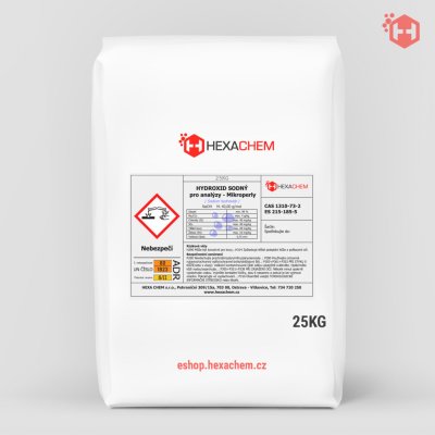 Hexachem Hydroxid sodný mikroperly p.a. 25 kg – HobbyKompas.cz