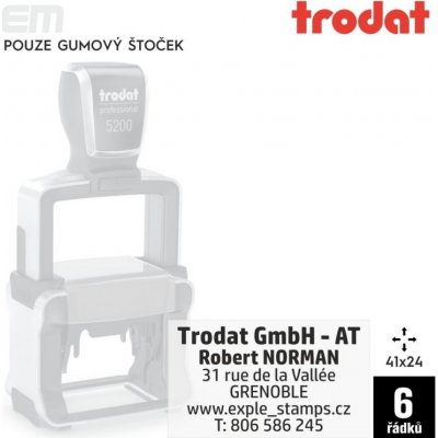 Trodat 5200 [ 41 x 24 mm pouze gumový štoček – Zboží Živě