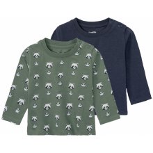 Lupilu Chlapecké triko s dlouhými rukávy 2kusy zvířátko zelená modrá