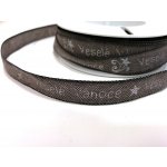 Stuha látková - Veselé Vánoce - hnědá - 15 mm/1 m – Zboží Mobilmania