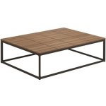 Gloster Konferenční stolek Maya, obdélníkový 100x75x28 cm, rám hliník meteor, deska teak – Hledejceny.cz