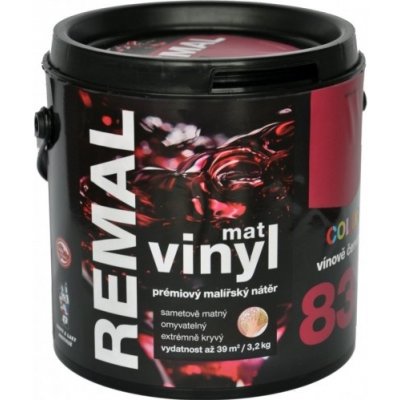 Barvy A Laky Hostivař Remal Vinyl Color mat, prémiová malířská barva, omyvatelná, 830 vínově červená, 3,2 kg
