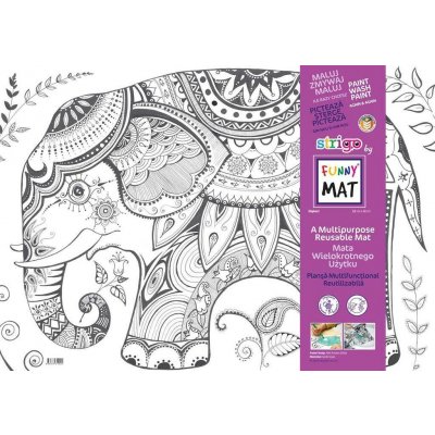FUNNY MAT Funny Mat Podložka na kreslení Slon + pastelky zdarma 489796 – Hledejceny.cz