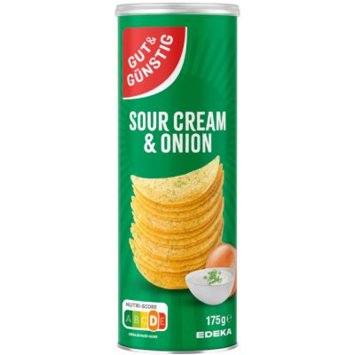 Edeka G&G Stapelchips Zakysaná Smetana & Cibule 175 g – Sleviste.cz