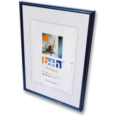 Plastový rámeček modrý metalický Rozměr: 40x60, Typ zasklení: Plexisklo čiré – Zboží Živě