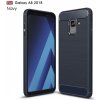 Pouzdro a kryt na mobilní telefon Samsung Pouzdro JustKing plastové s broušenou texturou Samsung Galaxy A8 2018 - tmavěmodré