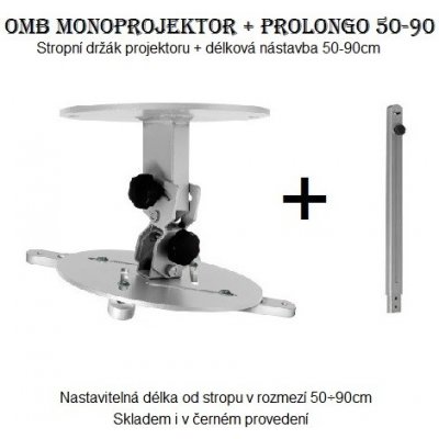 Fiber Mounts OMB Monoprojektor 50-90 stropní držák na projektor (Držák na projektory se stropním zavěšením, nastavitelná vzdálenost od stropu 50-90cm) – Zboží Živě