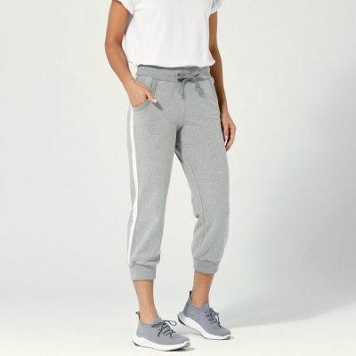 3/4 sportovní kalhoty dvoubarevné šedý melír/ bílé – Hledejceny.cz