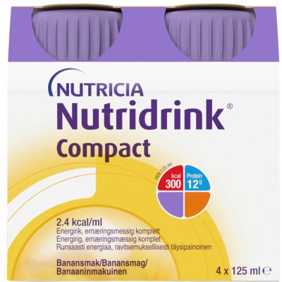 NUTRIDRINK COMPACT PROTEIN S PŘÍCHUTÍ BANÁNOVOU POR SOL 4X125ML – Hledejceny.cz