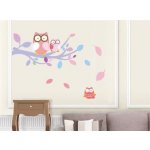 IMPOL TRADE SLK-9328 Samolepky na zeď sovy růžové rozměr 50 x 32 cm – Sleviste.cz