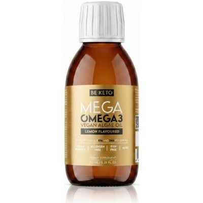 BeKeto MEGA Omega 3 Veganský Olej z Mořských Řas 150 ml Citron – Hledejceny.cz