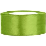 PartyDeco Stuha saténová světle zelená 25 mm x 25 m - světle zelená saténové široké dekorační stuhy 2,5 cm x 25 m na svatební výzdobu – Zboží Dáma