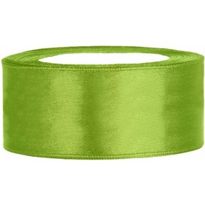 PartyDeco Stuha saténová světle zelená 25 mm x 25 m - světle zelená saténové široké dekorační stuhy 2,5 cm x 25 m na svatební výzdobu – Zboží Dáma