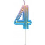 Godan Číslo svíčka B&C Neon 4 44x34x12mm . – Zboží Dáma