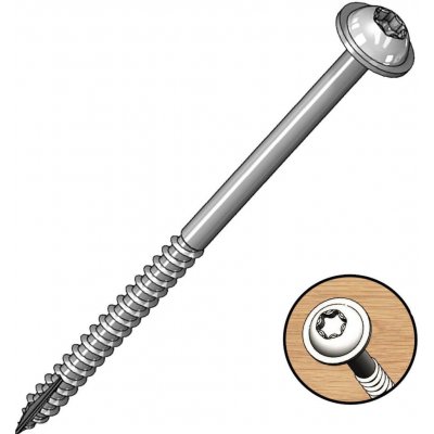 Milescraft PocketScrews – pozinkované samořezné vruty pro kapsové spoje Délka: 63 mm, závit: hrubý (coarse), Obsah balení: 100 ks – Hledejceny.cz