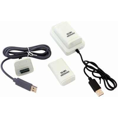 APT KX7B 2x XBOX 360 Baterie USB kabel, bílá – Zboží Mobilmania